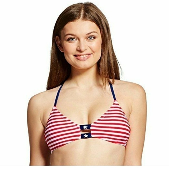 PATRIOT flag Xhilaration‎ swimwear top - Picture 1 of 7